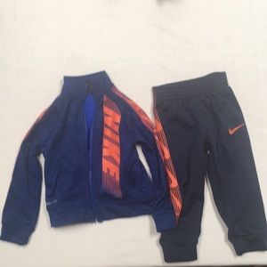 Nike Therma Fleece Zip Jacket and Pant Set Blue 2T